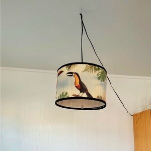 Tropical Toucan Hanging bamboo drum Lamp Shade
